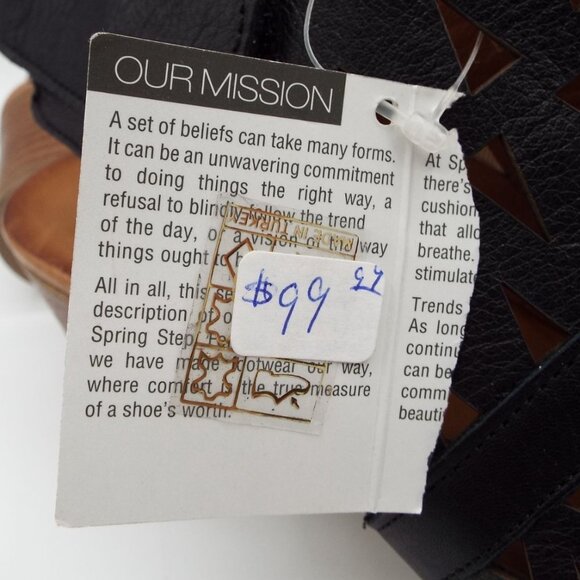 Spring Step Dorotha Black Leather Sandals Size 40 EUR Size 9 US - Picture 10 of 11